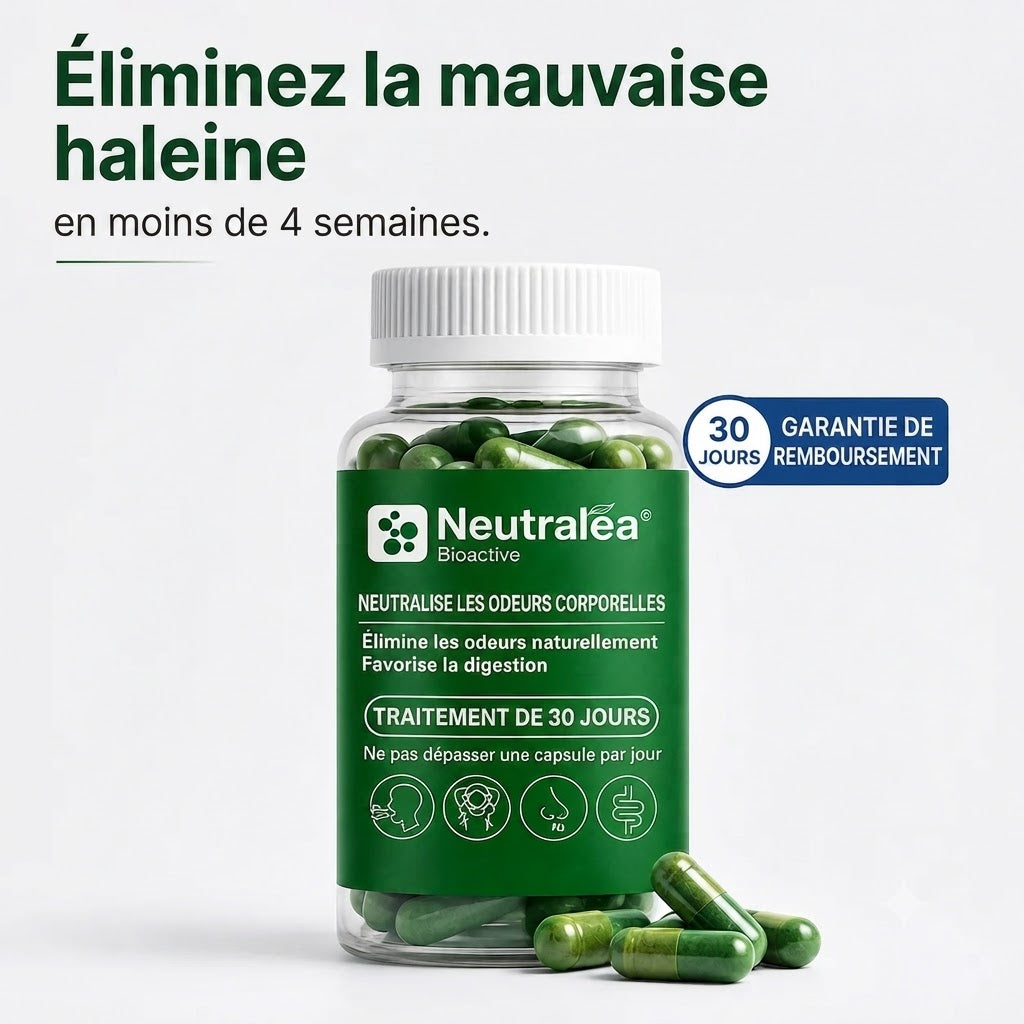COMPLÉMENT 100 % NATUREL CONTRE LA MAUVAISE HALEINE ET LES ODEURS.