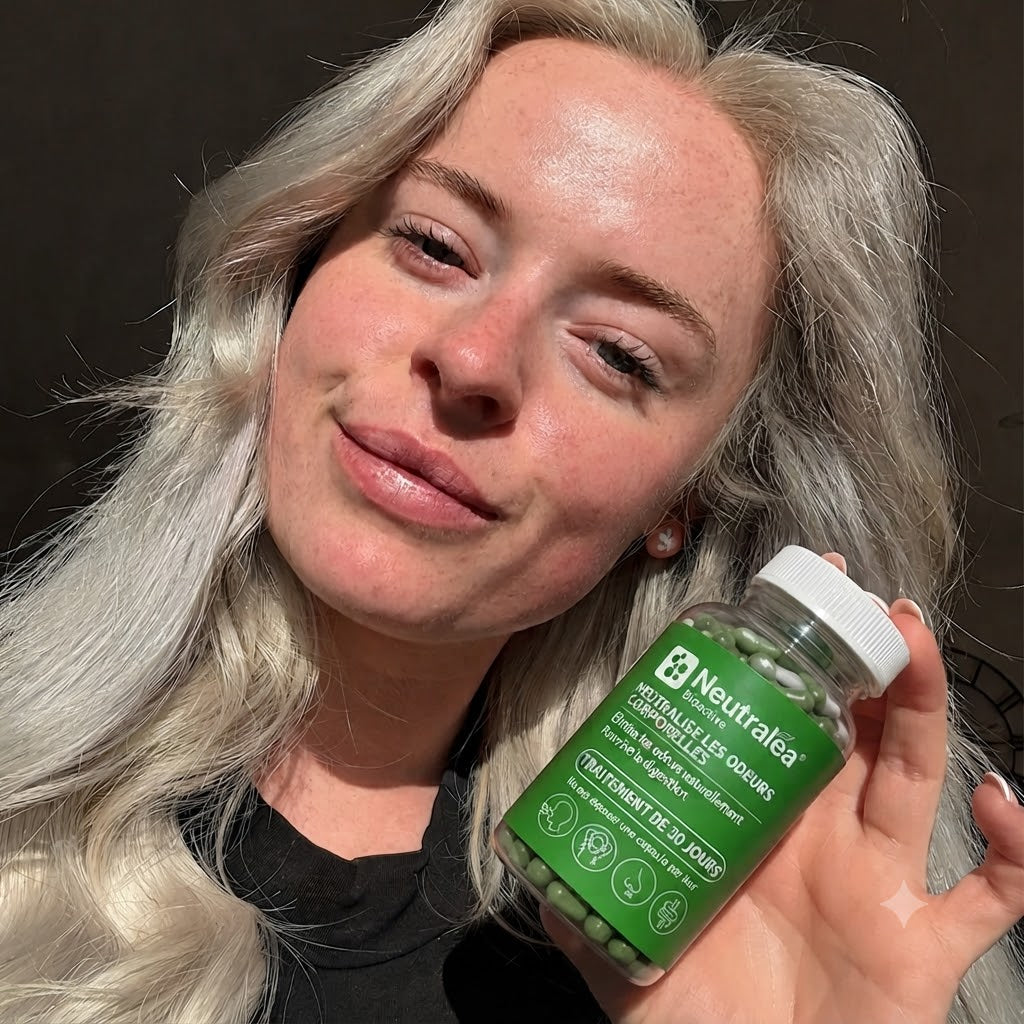 COMPLÉMENT 100 % NATUREL CONTRE LA MAUVAISE HALEINE ET LES ODEURS.